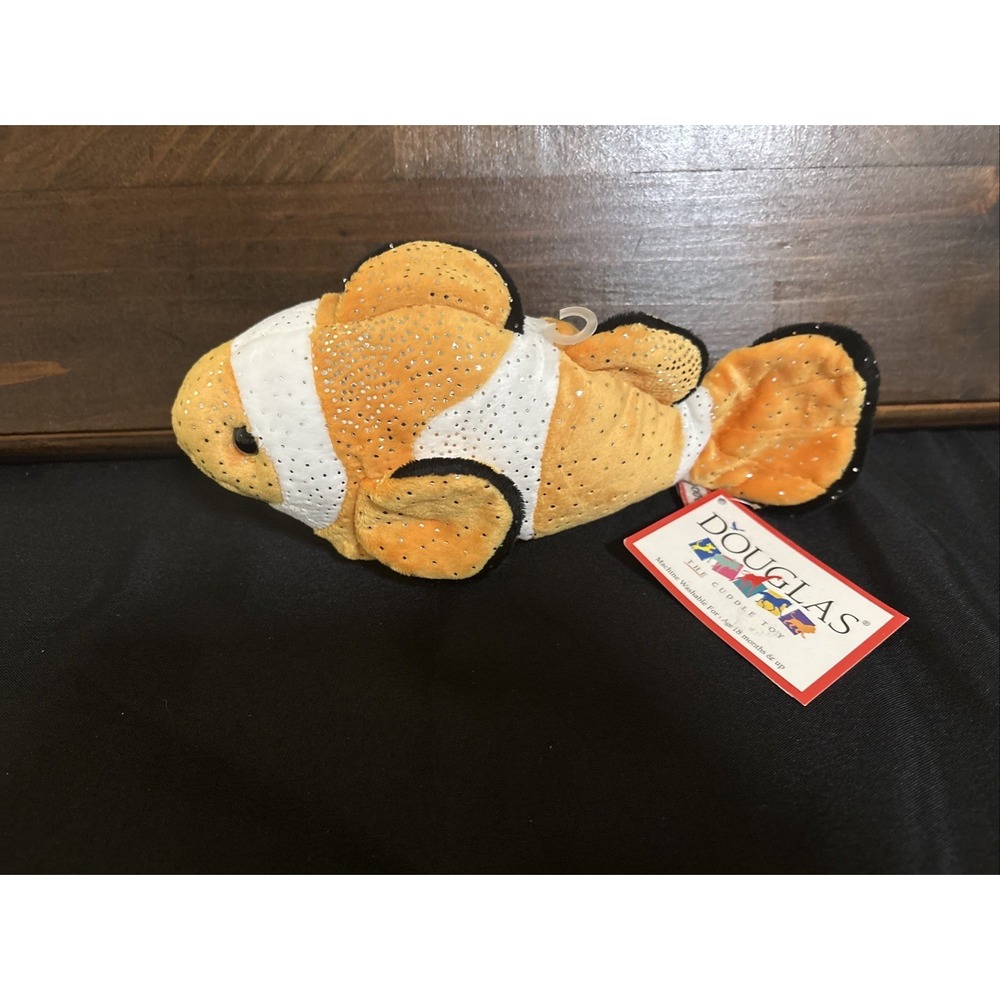 New Douglas Cuddle Toy 9" Bobo Sparkle Clown Fish Plush